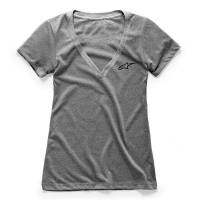 Alpinestars - Alpinestars Ageless V-Neck Womens T-Shirt - 1W38-73000-1026-L Heather Gray Large - Image 1