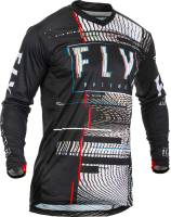 Fly Racing - Fly Racing Lite Glitch Jersey - 373-724S Black/White Small - Image 1
