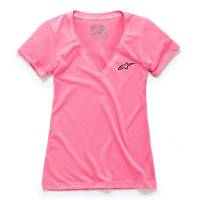 Alpinestars - Alpinestars V-Neck Womens T-Shirt - 1W38-73000-310A-S Pink Small - Image 1