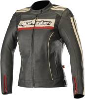 Alpinestars - Alpinestars Stella Dyno V2 Womens Leather Jacket - 3112518-1830-44 Black/Stone/Red Size 8 - Image 1