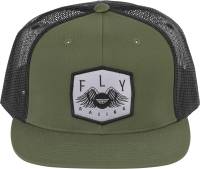 Fly Racing - Fly Racing Freedom Trucker Hat - Army Green - 351-0065 - Army Green OSFA - Image 1
