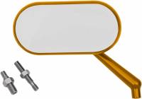 Arlen Ness - Arlen Ness Forged Oval Short Stem Billet Mirror - Right - Gold Anodized - 13-178 - Image 2