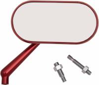 Arlen Ness - Arlen Ness Forged Oval Short Stem Billet Mirror - Right - Red Anodized - 13-179 - Image 2