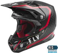 Fly Racing - Fly Racing Formula Carbon Axon Helmet - 73-4422S - Black/Red/Khaki - Small - Image 1