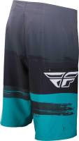 Fly Racing - Fly Racing Paint Slinger Board Shorts - 353-19532 - Black/Teal - 32 - Image 2
