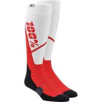 100% - 100% Torque Riding Socks - 20053-00010 - White/Red - LG-XL - Image 1