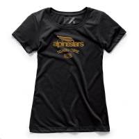 Alpinestars - Alpinestars Winged Team Womens T-Shirt - 1W197300010L - Black - Large - Image 1