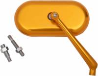 Arlen Ness - Arlen Ness Forged Oval Short Stem Billet Mirror - Right - Gold Anodized - 13-178 - Image 1
