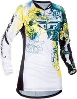 Fly Racing - Fly Racing Kinetic Womens Jersey (2017) - 370-628S - Teal/Yellow - Small - Image 1