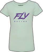 Fly Racing - Fly Racing Fly Edge Girls T-Shirt - 356-0174YS - Light Green - Small - Image 1