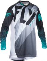 Fly Racing - Fly Racing Lite Hydrogen Jersey (2017) - 370-720S - Black/White/Teal - Small - Image 1
