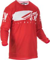 Fly Racing - Fly Racing Kinetic Shield Youth Jersey - 372-422YX - Red/White - X-Large - Image 1