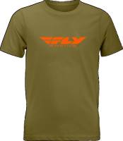 Fly Racing - Fly Racing Fly Corporate Youth T-Shirt - 352-0676YL - Olive/Orange - Large - Image 1