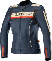 Alpinestars - Alpinestars Stella Dyno V2 Womens Leather Jacket - 3112518-7830-38 - Navy/Stone/Red - 2 - Image 1