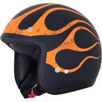 AFX - AFX FX-75 Flame Helmet - 0104-2295 - Matte Black/Orange Flame - Small - Image 1