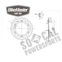 BikeMaster - BikeMaster Steel Rear Sprocket - 42T - 240 897 42 - Image 2