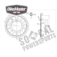 BikeMaster - BikeMaster Steel Rear Sprocket - 44T - 250 702 44 - Image 2