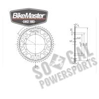 BikeMaster - BikeMaster Steel Rear Sprocket - 55T - 231 847 55 - Image 2