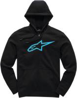 Alpinestars - Alpinestars Ageless II Fleece Zip-Front Hoody - 103853052-1076L - Black/Turquoise - Large - Image 1