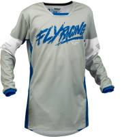 Fly Racing - Fly Racing Kinetic Khaos Youth Jersey - 376-423YL - Light Gray/Blue/White - Large - Image 1