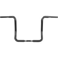 LA Choppers - LA Choppers 1-1/4 in. Twin Round Handlebars - Gloss Black - LA-7325-14B - Image 1