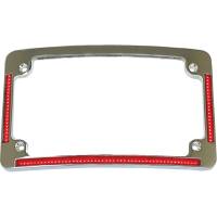 Custom Dynamics - Custom Dynamics Radius License Plate Frame with Red Leds- Chrome - TF08-C - Image 1