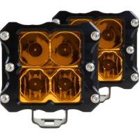 Heretic Studio - Heretic Studio 6-Series Quattro Combination Spot/Flood Light - Black with Amber Lens Pair - 52221 - Image 1