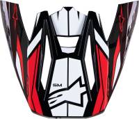 Alpinestars - Alpinestars Visor for S-M5 Action 2 Helmet - Black/White/Bright Red - 8986023-1304-OS - Image 1