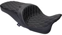 Drag Specialties - Drag Specialties Freedom Touring Seats - Double Diamond - Silver Thread - 0801-1482 - Image 1
