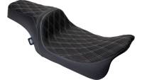 Drag Specialties - Drag Specialties Performance Predator 1-Up Seat - Double Diamond - Silver Thread - 0801-1489 - Image 1