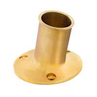 Whitecap - Whitecap Top-Mounted Flag Pole Socket Polished Brass - 1" ID - Image 1