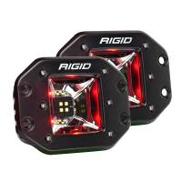 RIGID Industries - RIGID Industries Radiance Scene Lights - Flush Mount Pair - Black w/Red LED Backlights - Image 1