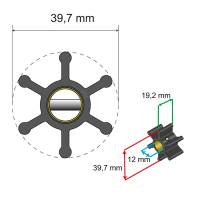 Albin Pump Marine - Albin Pump Premium Impeller Kit - 39.7 x 12 x 19.2mm - 6 Blade - Pin Insert - Image 2