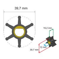 Albin Pump Marine - Albin Pump Premium Impeller Kit - 39.7 x 12 x 19.2mm - 6 Blade - Single Flat Insert - Image 2
