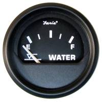 Faria Beede Instruments - Faria Euro Black 2" Tank Level Gauge - Potable Water - Image 1