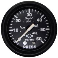 Faria Beede Instruments - Faria Euro Black 2" Water Pressure Gauge (60 PSI) - Image 1