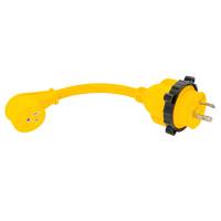 Camco - Camco 30AM/15AF Power Grip Marine 12" Dogbone - M-Locking/90F Adapter - Image 1