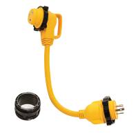Camco - Camco 30 Amp Power Grip Marine 18" Dogbone - M-Lock/90F-Locking Adapter - Image 2