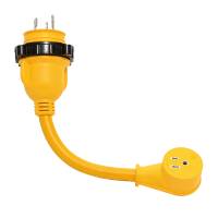 Camco - Camco 30AM/15AF Power Grip Marine 12" Dogbone - M-Locking/90F Adapter - Image 2