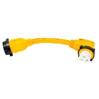 Camco - Camco 50 Amp Power Grip Marine 18" Dogbone - M-Lock/90F-Locking Adapter - Image 1