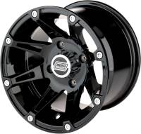 Moose Utility - Moose Utility Type 387X Front/Rear Wheel - 12x7 - 4+3 Offset - 4/4 - Machined - Black - 0230-0755 - Image 1