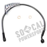 Magnum - Magnum Polished Stainless Designer Series ABS Front Upper Brake Line - 10mm., 180deg. Banjo - 28in, - AS47118 - Image 1