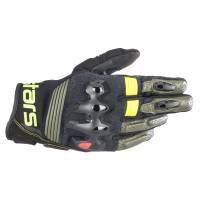 Alpinestars - Alpinestars Halo Leather Gloves - 3504822-6085-2X - Forest Black/Fluorescent Yellow - 2XL - Image 1