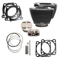 S&S Cycle - S&S Cycle M8 128in. Big Bore Kit - 4.250 Bore, 4.5 Stroke, Highlighted Fins - Black Granite - 910-0733 - Image 1