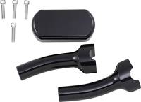 LA Choppers - LA Choppers Solid Handlebar Riser/Top Clamp Kits - 5-1/2in. Tall with 1in. Pullback - Black - LA-7442-05B - Image 1