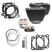 S&S Cycle - S&S Cycle M8 124in. Big Bore Kit - 4.250 Bore, 4.375 Stroke, Highlighted Fins - Black - 910-0625 - Image 1