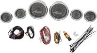 Dakota Digital - Dakota Digital MVX-8K Analog/Digital Plug-In Instrumentation Six-Gauge Kit - Black/Gray Background - Chrome Bezel - MVX-8604-KG-C - Image 1