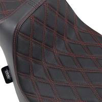 Drag Specialties - Drag Specialties Predator III Seat - Double Diamond - Red Thread - 0802-1074 - Image 3
