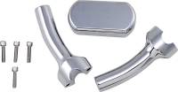 LA Choppers - LA Choppers Solid Handlebar Riser/Top Clamp Kits - 5-1/2in. Tall with 1in. Pullback - Chrome - LA-7442-05 - Image 1