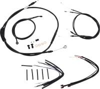 Burly Brand - Burly Brand Black Vinyl Single Disc Handlebar Cable & Brake Line Kit for Jail Bars - 14in. - B30-1151 - Image 1